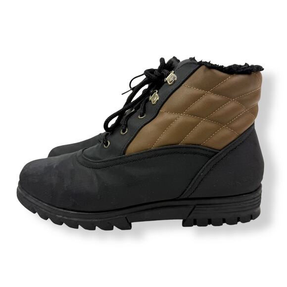 Vintage 80's waterproof black and brown lace up boots by JUDITH SPORT - Picture 14 of 14